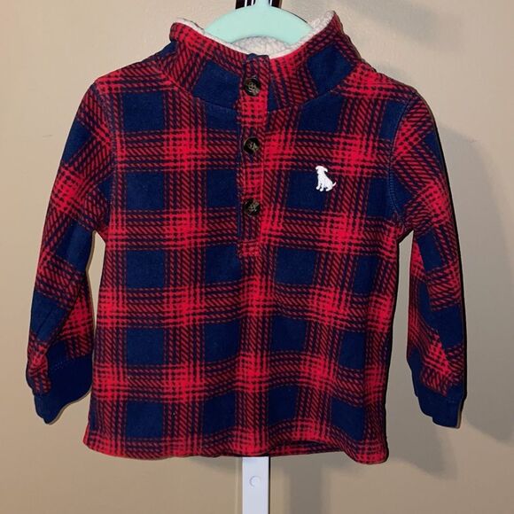 Carters Plaid Fleece Jacket Sz 2T - Picture 1 of 3